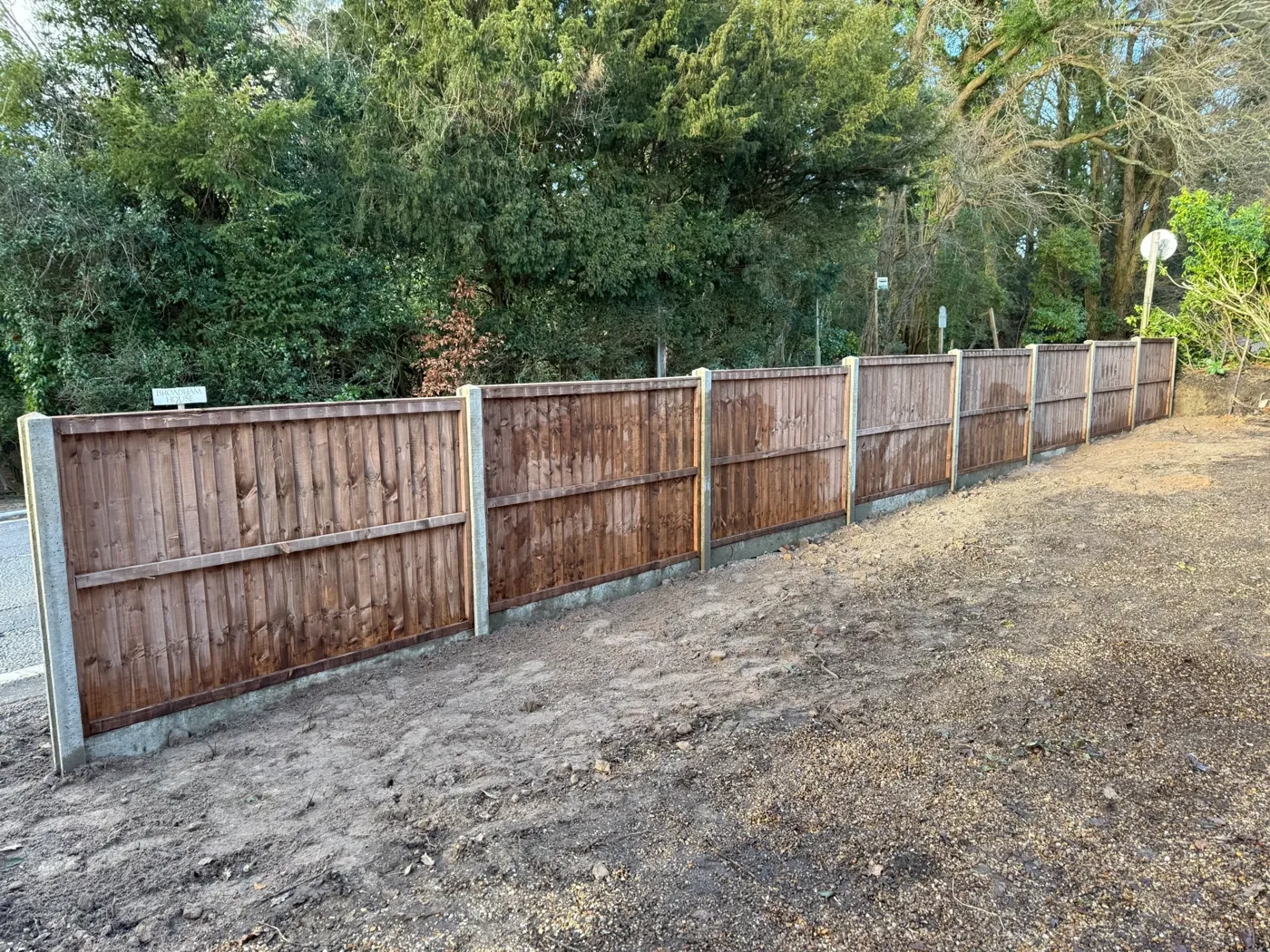 Completed timber fencing project in Guildford